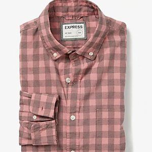 Express Slim Check Print Soft Wash Shirt